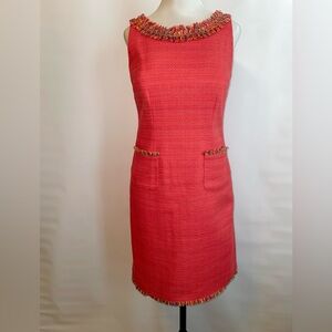 Elegant Coral Sleeveless Dress